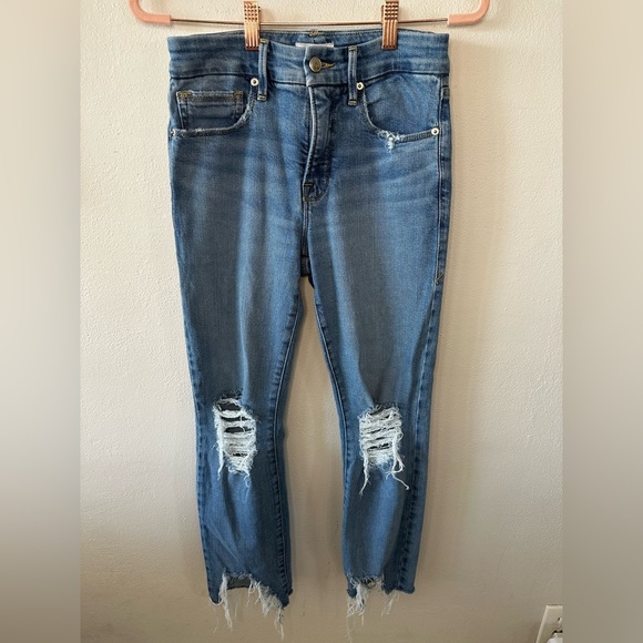 Good American distressed cropped jeans size‎ 2/26 - Picture 1 of 4
